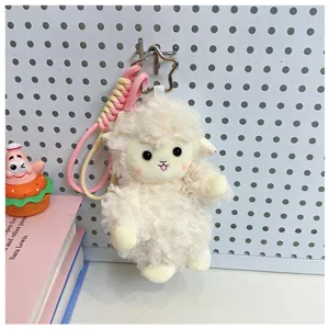 Simpatico soffice pecora peluche portachiavi dolce stile animale bambola borsa fascino