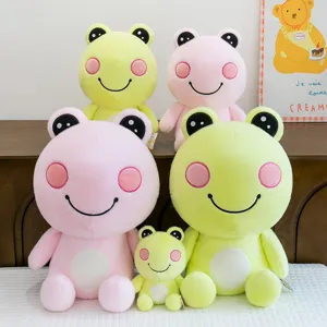 Carino Occhi Grandi Rana Peluche Animale di Peluche Morbido Bambola Guarigione Compagno Cuscino Verde Rosa Carino Stanza Decor Regalo