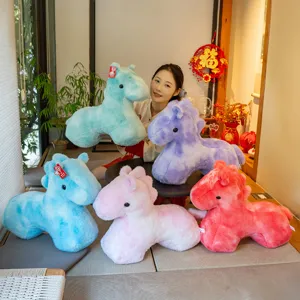 Colorful Trojan Horse Plush Toy Cute Pony Pillow Mascot New Year Gift Soft Stuffed Animal Doll