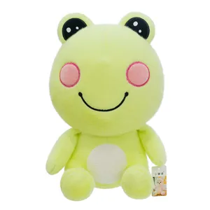 Grazioso peluche rana verde con grandi occhi morbida bambola giocattolo regalo perfetto