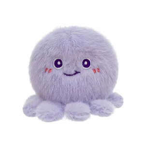 Mignon jouet en peluche pieuvre violette de 4 pouces, pendentif de sac doux et pelucheux.