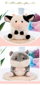 Cute cartoon animal plush toy soft stuffed doll cute pet desktop decoration gifts