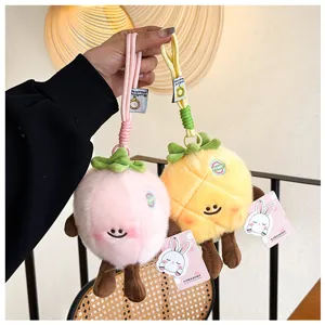 Süßer obst plüschtier schlüsselanhänger ästhetische cartoon gemüse tasche anhänger geschenk für mädchen