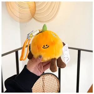 Süßer Orangen Plüschtier Schlüsselanhänger, weiche Plüsch Frucht Puppe Tasche Anhänger Geschenk.