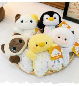 Cute plush animal dolls set, soft bean bag toys detail view, perfect comforting gift for kids.
