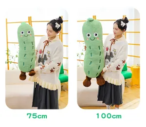 Süßes Gurken Plüschkissen langes Gemüse Kuscheltier Stofftier für Mädchen 75cm 100cm