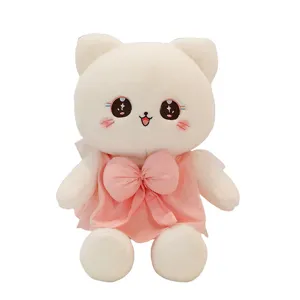 Cute Princess Cat Plush Toy with Pink Dress Soft Stuffed Doll Girls Gift Pillow