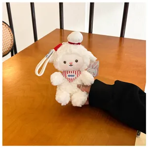 Cute baking little sheep plush toy keychain pendant cute animal doll bag charm accessory