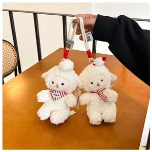 Cute scented baking little sheep plush toy doll cute keychain pendant bag accessory detail view