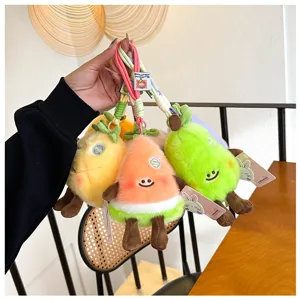 Süßer obst plüschtier schlüsselanhänger cartoon gemüse puppe anhänger taschen zubehör geschenk