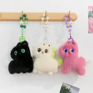 Cute Sound Making Horse Plush Pendant Creative Animal Doll Keychain Bag Charm Soft Fluffy Toy Gift