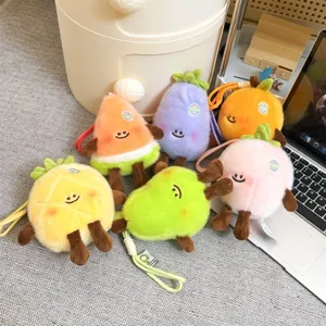 Süßes Obst Gemüse Plüschtier Schlüsselanhänger Set, weiche Puppe Anhänger für Tasche.