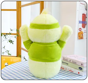 Cute cheering plush toy doll with removable green outfit and headband,soft and cozy detail.