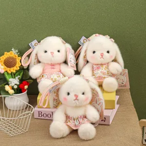 Peluche lapin mignon style chinois porte-clé jouet de bureau décoration cadeau
