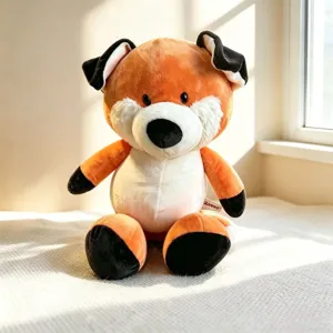 Cute orange and white plush animal toy, soft stuffed fox doll for kids gift decoration