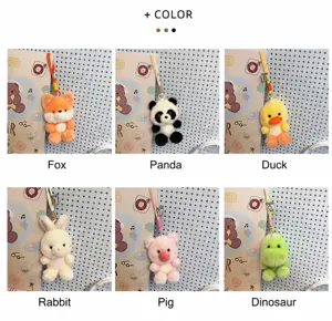 Detalles de llaveros de peluche de animales lindos con varios diseños de animales y correas.
