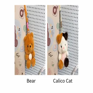 Lindo colgante de peluche animal oso gato juguete colgante para bolso y escritorio