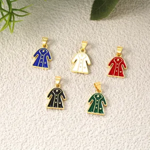 Ciondoli cappotto smalto metallo set accessori gioielli fai da te, bracciale collana artigianale.