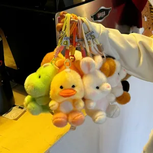 Cute palm-sized plush toy pendants keychain cute cartoon animal charms for bags and keys