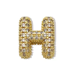 Buchstabe H Pave Strass Anhänger, vergoldete DIY Initialen Halskette Schmuck Zubehör.