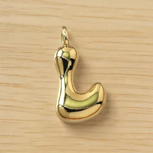 Colgante de letra inflada dorada dijes de alfabeto de globo lindo para collar y joyas