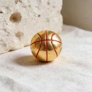 Pendentif perle de basket-ball plaqué or pour accessoires de bijoux faits main DIY