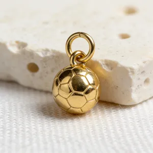 Pendentif ballon de football plaqué or, accessoire de bijoux sport métalliques pour perles.