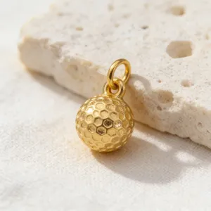 Pendentif charm boule de golf plaqué or accessoire de bijoux DIY pour collier bracelet