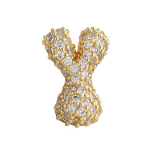 Collana con ciondolo lettera Y in cristallo pavé oro gioiello delicato accessorio