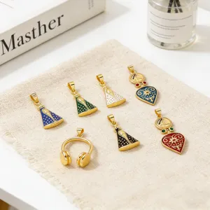 Bunte religiöse Anhänger DIY Messing Tropfenöl Mode Halskette Schmuck Accessoire Teil