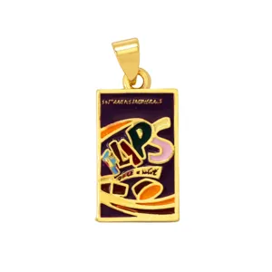 Ciondolo snack Flips in smalto di rame placcato oro accessorio collana fai da te charm