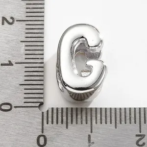 Pendentif perle lettre G couleur argent pour la fabrication de bijoux DIY, bracelet et collier.