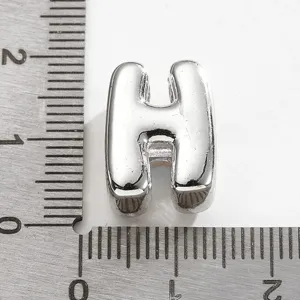 Perle pendentif lettre H en métal argenté pour bracelets colliers bijoux accessoires