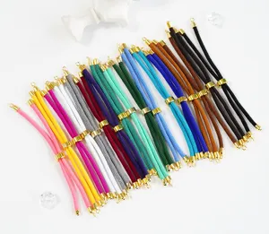 DIY braccialetti intrecciati a mano in nylon con cursore regolabile accessori multicolore