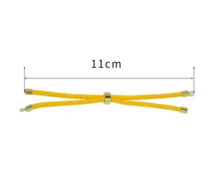 Cordino per bracciale intrecciato regolabile DIY filo nylon giallo perlina 11cm