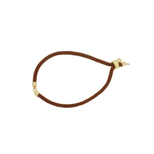 Bracciale in corda intrecciata di nylon marrone fatto a mano accessorio gioielli fai da te