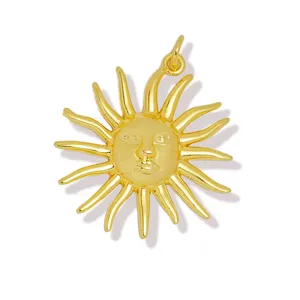 Colgante de cara de sol dorado accesorio de joyería DIY estilo vintage dije collar