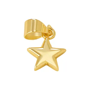 Pendentif étoile doré détail, belle texture métallique brillante, idéal pour la création DIY.