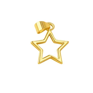Pendentif étoile à cinq branches creuses plaqué or 18K accessoire de collier DIY