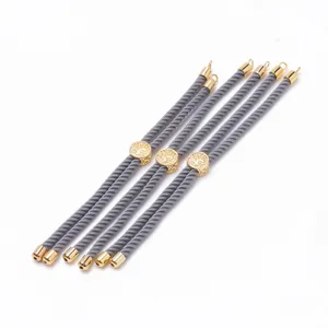 Cordon torsadé gris ligne milan bracelet arbre de vie accessoires pour fabrication bijoux