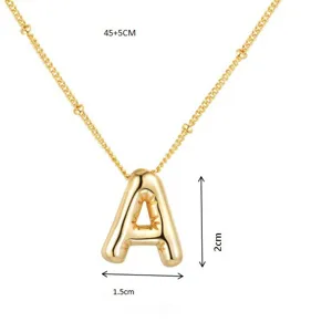 Collana con ciondolo lettera iniziale A oro 18k moda hip hop gioielli per donna