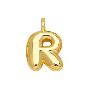 Gold Plated Letter R Pendant Copper 18K Gold Cute Hip Hop Clavicle Chain Jewelry Detail