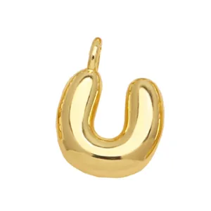 18k gold plated puffy letter pendant necklace hip-hop cute clavicle chain fashion jewelry
