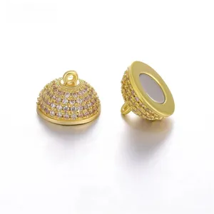 18k verguld micro pave zirkoon DIY sieraden magnetische sluiting koepel hanger deel