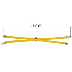 Accessorio per bracciale in corda di nylon intrecciato DIY regolabile perline oro 11cm
