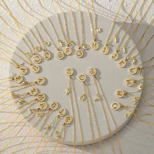 Minimalistische Koperen Strass Engelse Letters Hanger Ketting Goud Platina Verguld Mode Sieraden