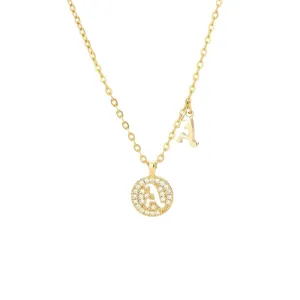 Vergulde zirkonia initiaal letter hanger ketting voor dames mode sieraden gift