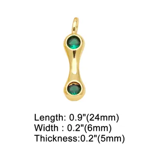 Gedetailleerd overzicht van de trendy DIY koperen micro-ingelegde groene zirkonia druppel hanger accessoire.