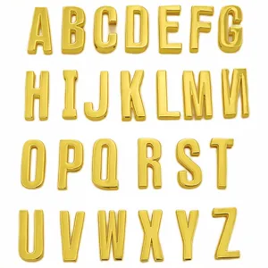 Large 26 alphabet letters charm gold plated brass DIY pendant for necklace bracelet decor.