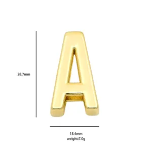 Large brass gold plated letter A charm pendant for DIY necklace bracelet jewelry.